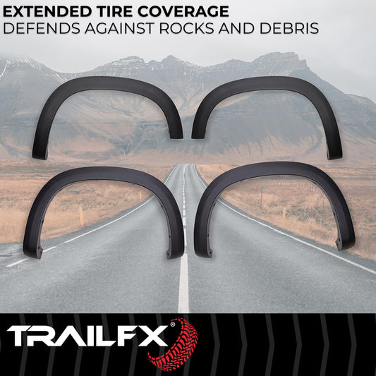 TRAILFX TFC3005OE TrailFX Fender Flares Fits Chevrolet Silverado 1500 2019-2025 OE Style Black Smooth Paintable Polypropylene Set of 4 with Stainless Steel Hardware TrailFX TFC3005OE
