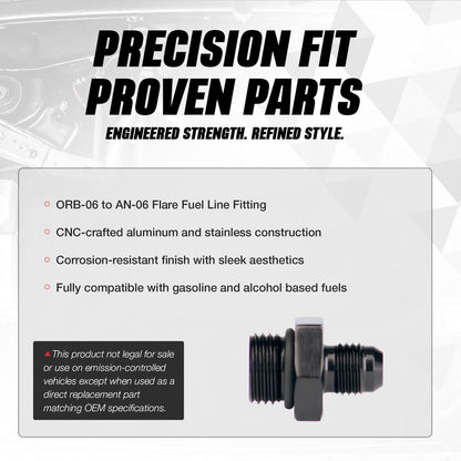 AEROMOTIVE 15606 Aeromotive ORB-06 to AN-06 Male Flare Adapter Fitting - 6 ORB - 15606
