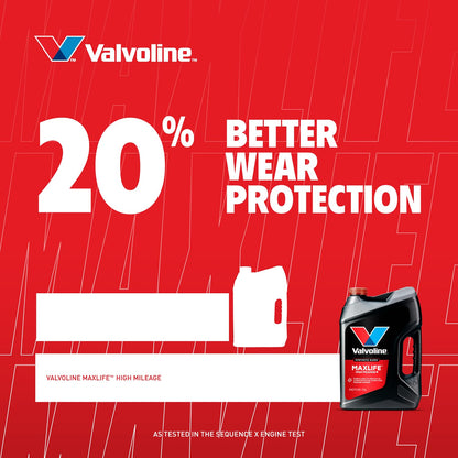 VALVOLINE 891664 Valvoline High Mileage 150K with MaxLife Plus Technology 5W-30 Motor Oil 1 Quart