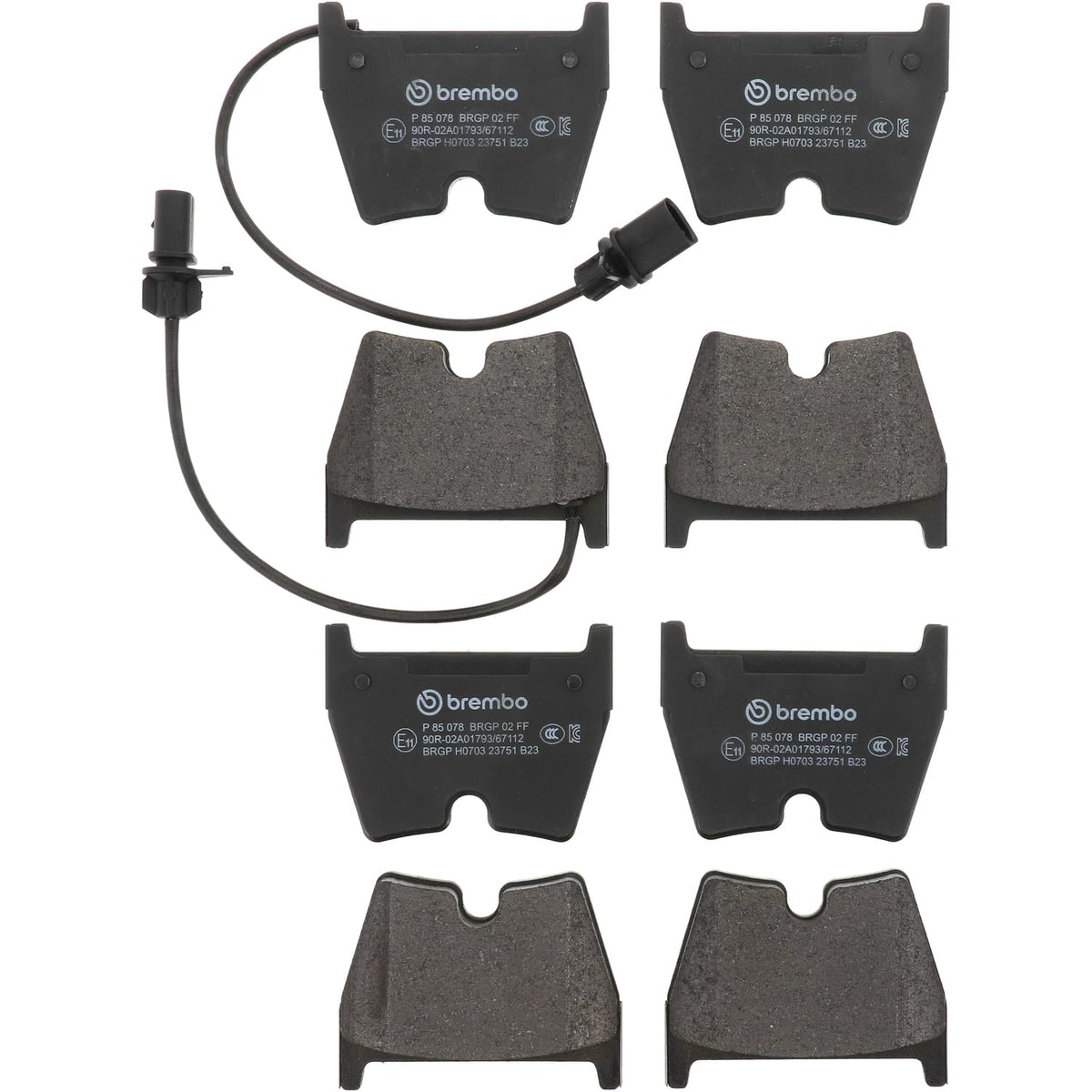 BREMBO P85078 Brembo P85078 Low-Met Front Disc Brake Pad Set AUDI/LAMBORGHINI/VW OE# 3D0698151A