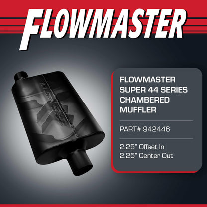 FLOWMASTER 942446 Flowmaster Super 44 Series Chambered Muffler – 2.25" Offset In/Center Out