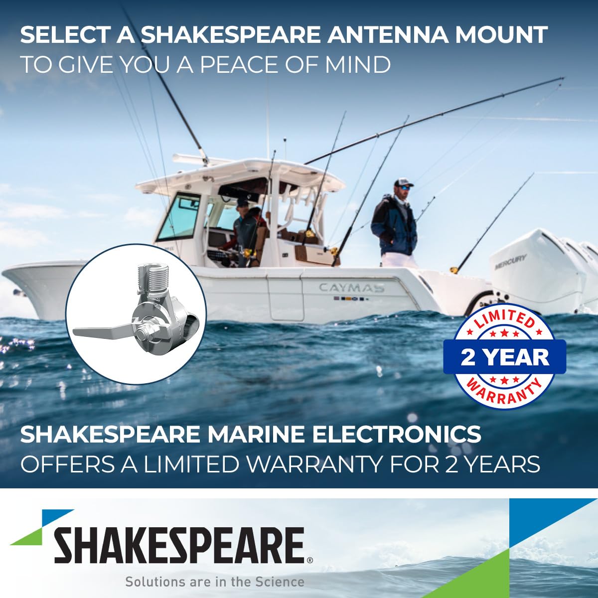 SHAKESPEARE 4190 Shakespeare 4190 Ratchet Rail Mount Medium, Silver