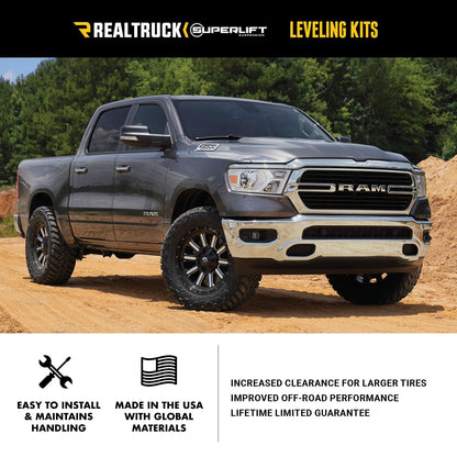 SUPERLIFT 40009 RealTruck SUPERLIFT SUSPENSION 2" Leveling Kit for Chevy Silverado/GMC Sierra | Coil Spacers | 40009 | Fits 1999-2007 Chevrolet Silverado 1500 / GMC Sierra 1500 2WD