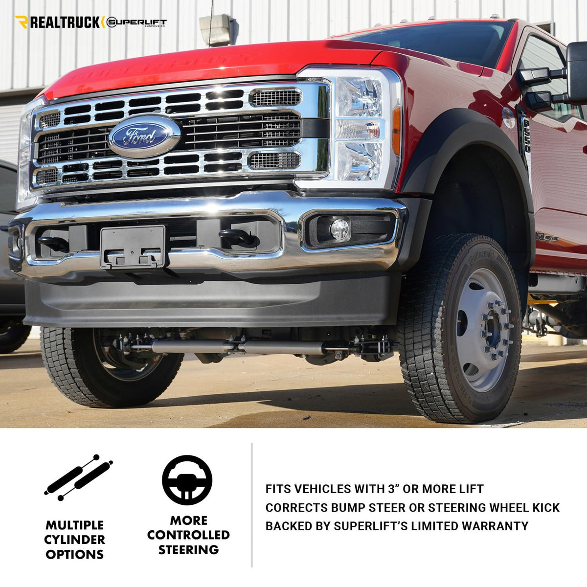 SUPERLIFT 92709 RealTruck SUPERLIFT SUSPENSION Dual Steering Stabilizer Kit for RAM 2500/3500 – Bilstein 5100 Series Cylinders – 92709 – Fits 2009-2013 RAM 2500; 2009-2012 3500 4WD with 3" of Lift or More