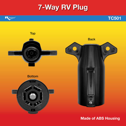 RV DESIGNER TC501 RV Designer TC501-7-Way RV Plug Blade Trailer Connector, Vehicle End