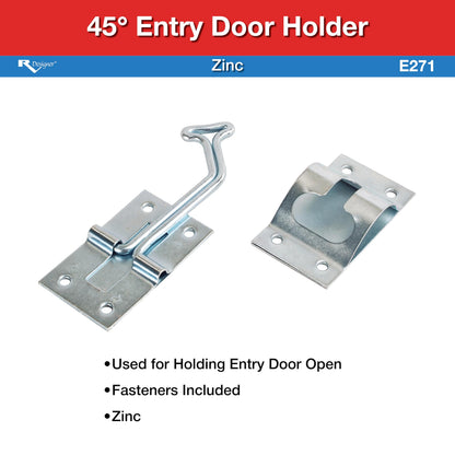 RV DESIGNER E271 RV Designer E271-45° 3" RV Entry Door Holder, Zinc