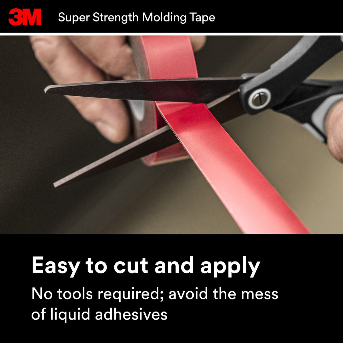 3M 03614 3M Super-Strength Molding Tape, 1/2 in x 15 ft, High Double-Sided Adhesive, Permanently Attaches Side Moldings, Trim and Emblems to Interior and Exterior of Vehicles (03614)