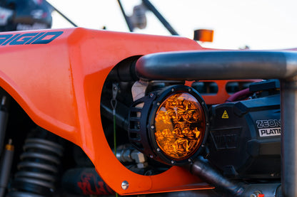 Rigid Industries 36210 RIGID INDUSTRIES 360-Series Amber PRO 6 Inch LED Light Pods Spot with Amber Backlight, Pair