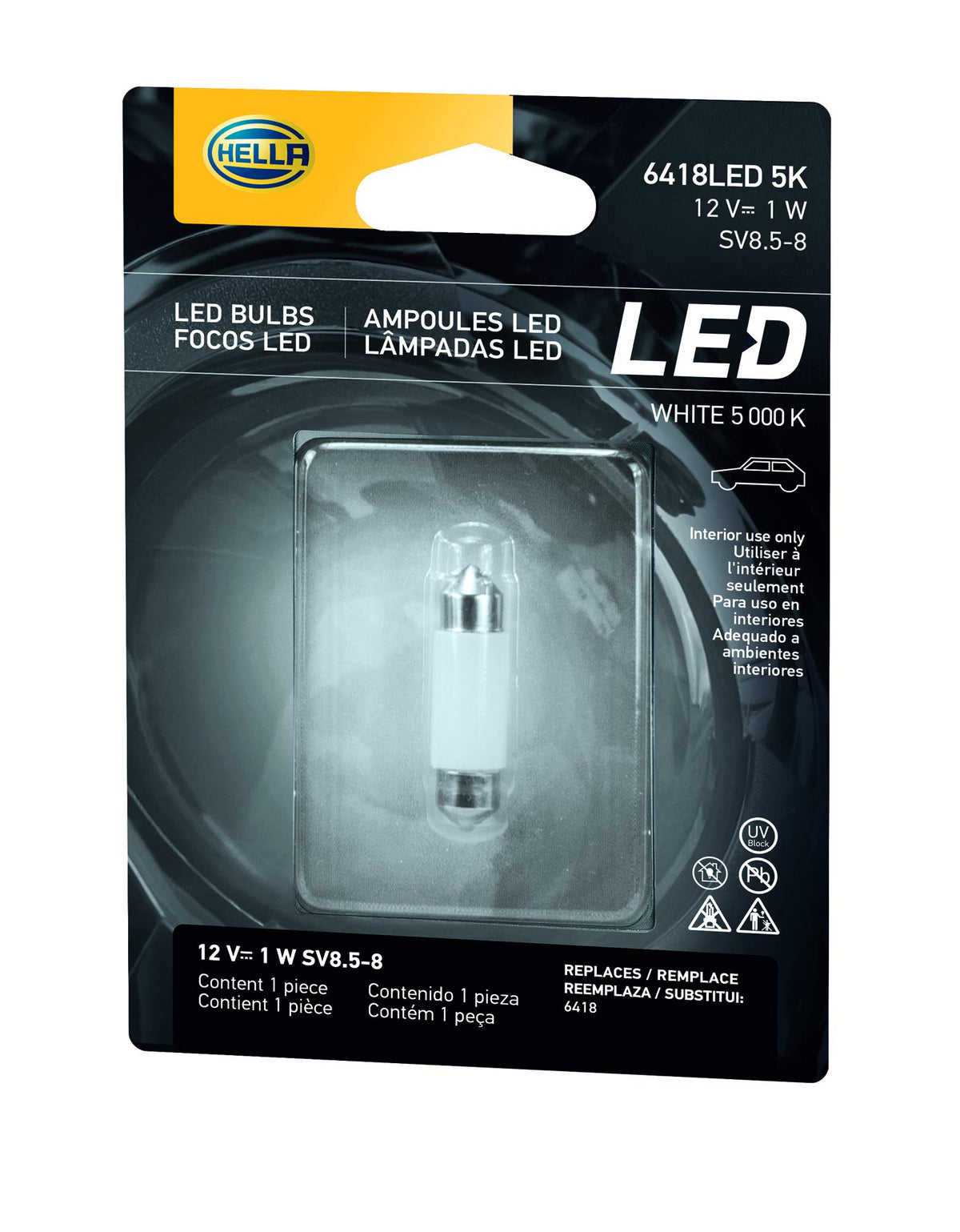 Hella 178560561 5K LED Performance Bulb, 12V, 1W, 5,000 Kelvin