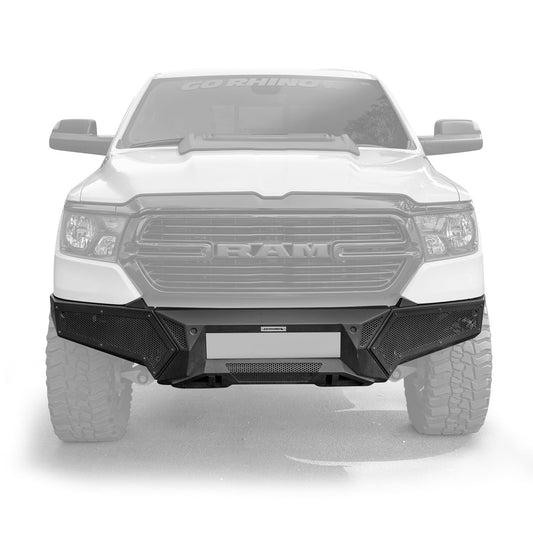 GO RHINO 34130T Go Rhino Element Front Bumper w/ Fixed Light Bar Mount | Mild Steel, Textured Black | 34130T | Fits 2019 - 2024 Ram 1500 (Excludes Rebel, Warlock and TRX Models)