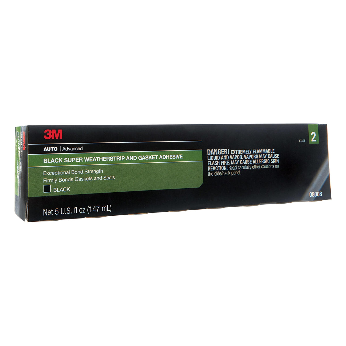 3M 08008 3M Black Super Weatherstrip and Gasket Adhesive, 08008, 5 fl oz, 1 Per Pack