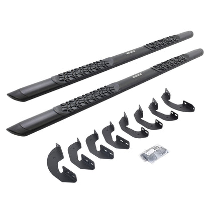 GO RHINO V3441687T Go Rhino V-Series V3 5" Side Steps & Mounting Brackets | Aluminium, Textured Black | V3441687T | Fits 2007-2021 Toyota Tundra Crew Max Pickup