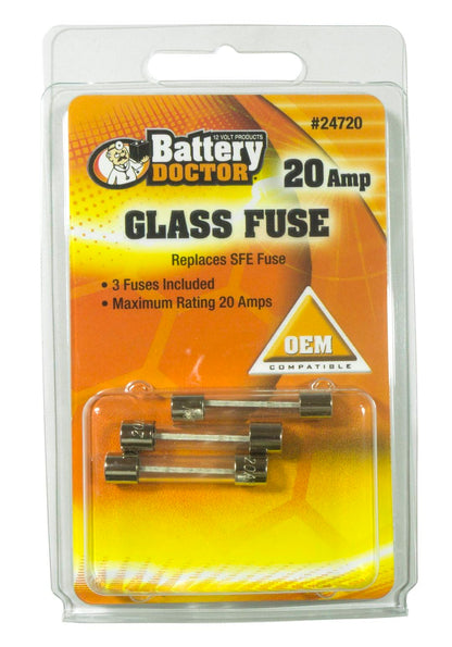 WIRTHCO 24720 Battery Doctor by WirthCo, SFE Glass Fuse, 20 Amp, SFE Replacement Cartridge Fuse, Retail Pack (24720)