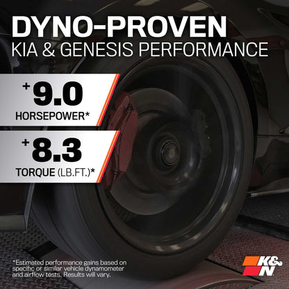 K&N FILTER 69-5318TS K&N Cold Air Intake System: High-Flow Air Filter, Increase Performance & Acceleration: Compatible with 2018-2025 Genesis/Kia G70, Stinger, 69-5318TS