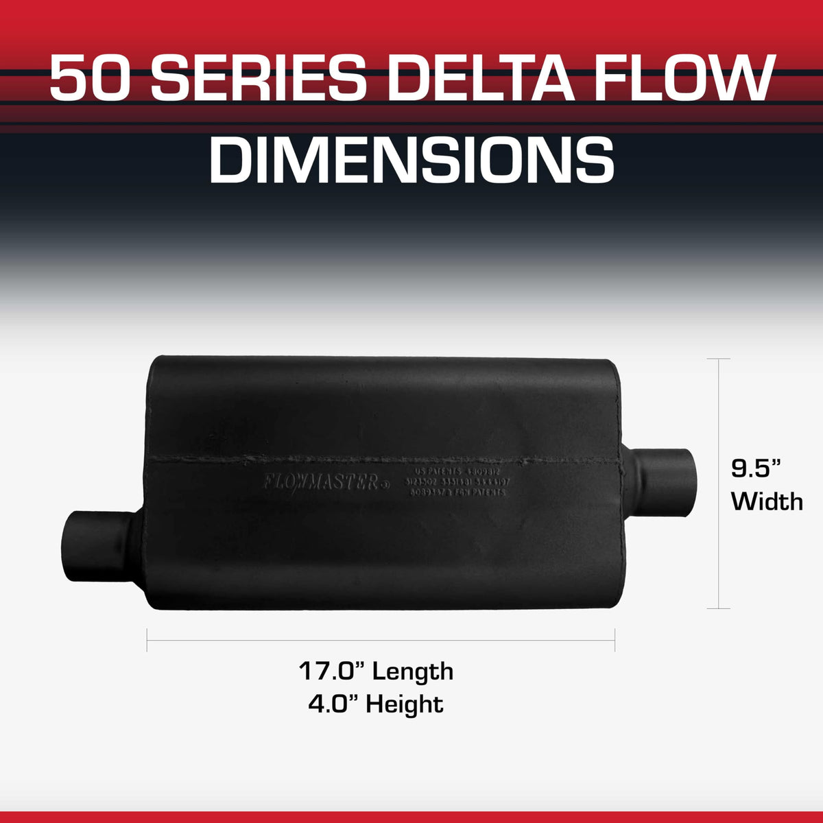 FLOWMASTER 942551 Flowmaster 50 Series Delta Flow® Muffler – 2.50" Offset In/Center Out