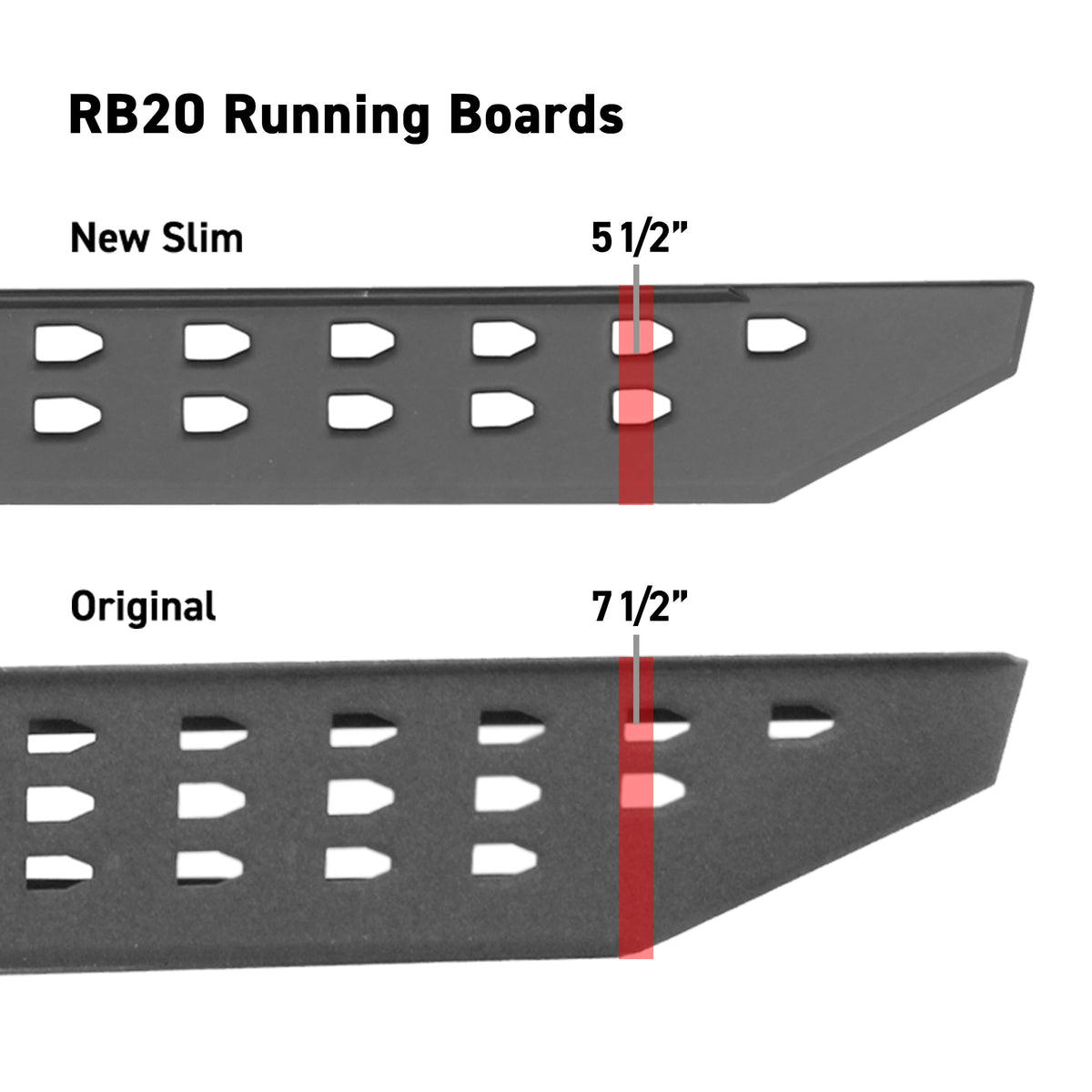 GO RHINO 69412973ST RealTruck RB20 Slim Running Boards & Brackets | Galvanized Steel, Protective Bedliner Coating | 69412973ST | Fits 2021-2026 Ford Bronco 4-Door (Excludes Bronco Sport)