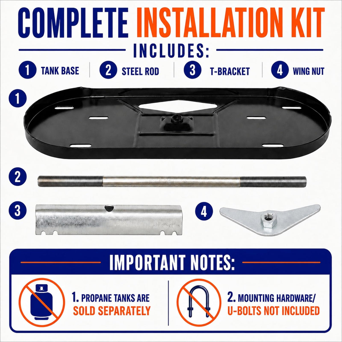 FLAME KING KT40MNT Flame King Dual RV Propane Tank Cylinder Rack for RVs and Trailers for 40lb Tanks - KT40MNT (Tanks Sold Separately)