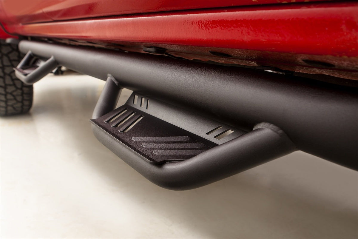 LUND 34641173 RealTruck Lund 34641173 Black Steel Terrain HX Step Nerf Bars for 2015-2018 Chevrolet Silverado/GMC Sierra 2500HD/3500HD Extended Cab