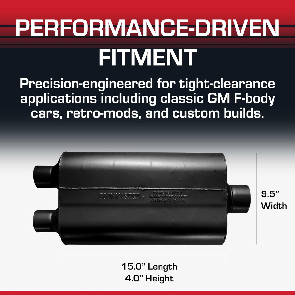 FLOWMASTER 42583 Flowmaster 80 Series Chambered Muffler – 2.50" Offset In/Dual Out