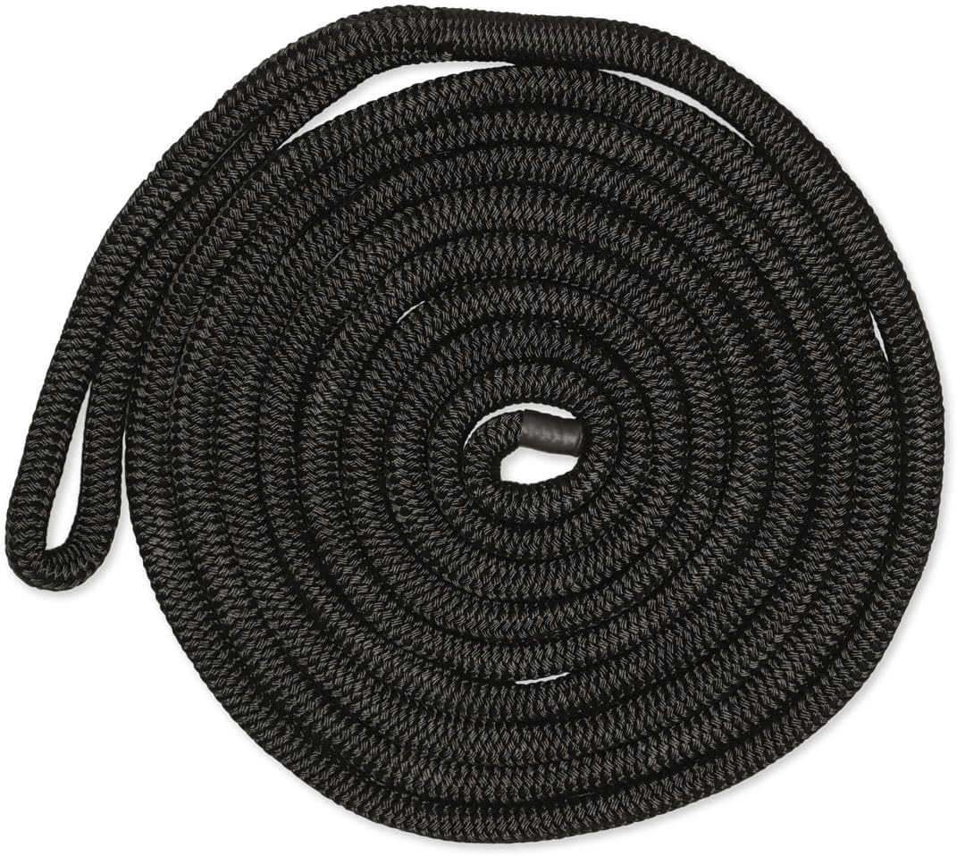 CMP Cordage CDL1225BK, Dock Line, 1/2" Diameter - 25' Length, Double Braid, Black