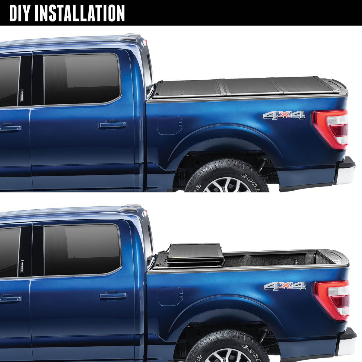 UNDERCOVER TR46014 RealTruck Undercover Triad Hard Folding Truck Bed Tonneau Cover | TR46014 | Fits 2016-2023 Toyota Tacoma 5' 1" Bed (60.5")