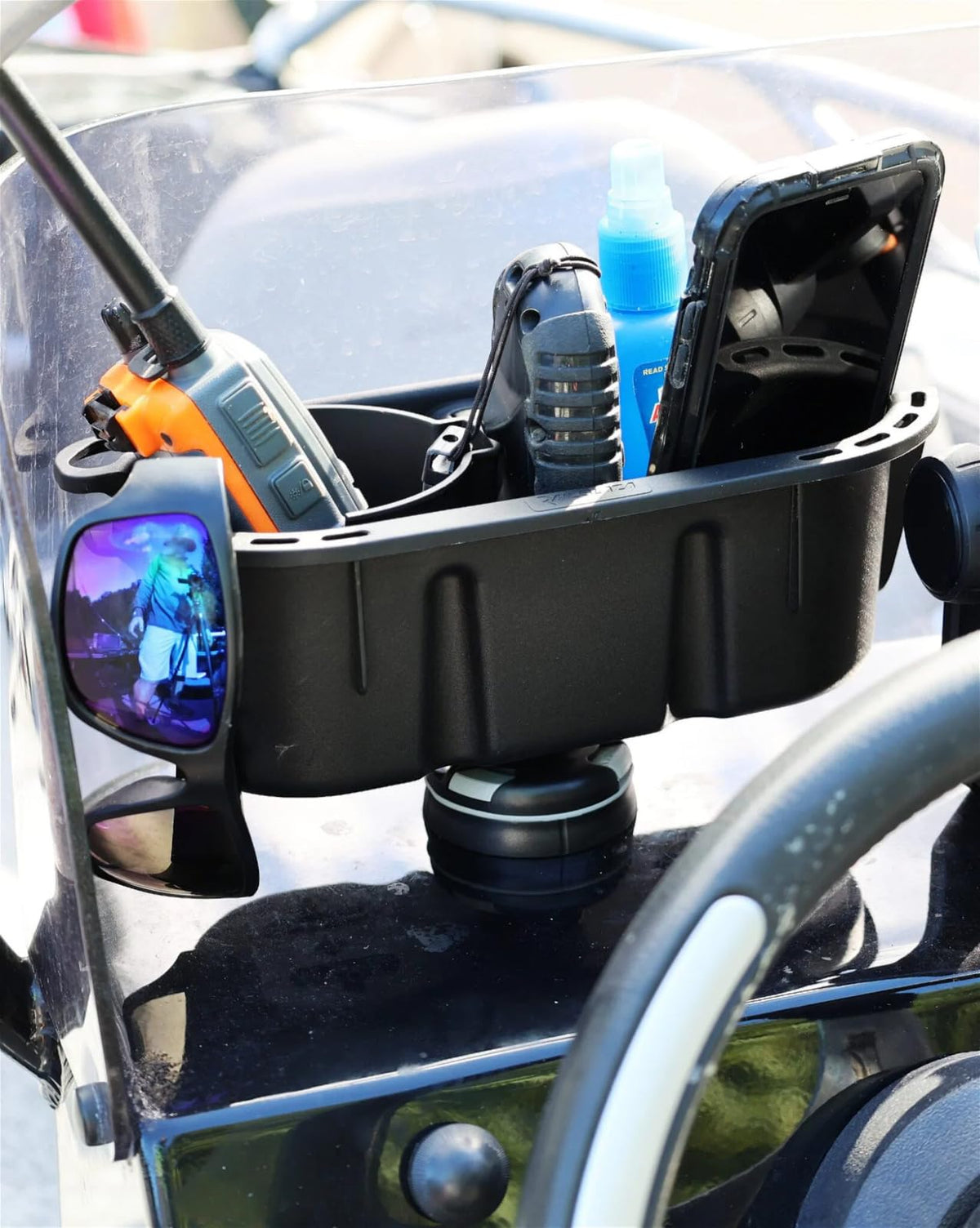 RAILBLAZA 02-4040-11 RAILBLAZA StowPod Cup Holder Storage Caddy for Boats, Perfect for Holding Beverages, Tumblers, Phones, Binoculars and More