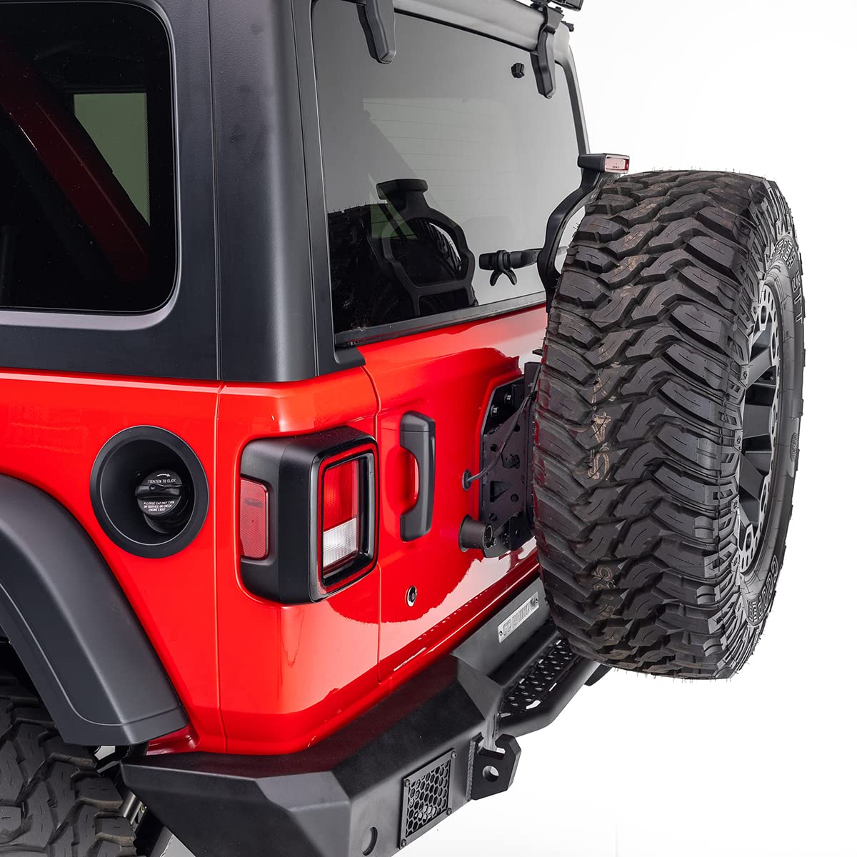GO RHINO 372000T Go Rhino Rockline Tire Relocation Kit | Galvanized Steel, Textured Black | 372000T | Fits 2018 - 2024 Jeep Wrangler JL & Wrangler JLU, 2-Door or 4-Door