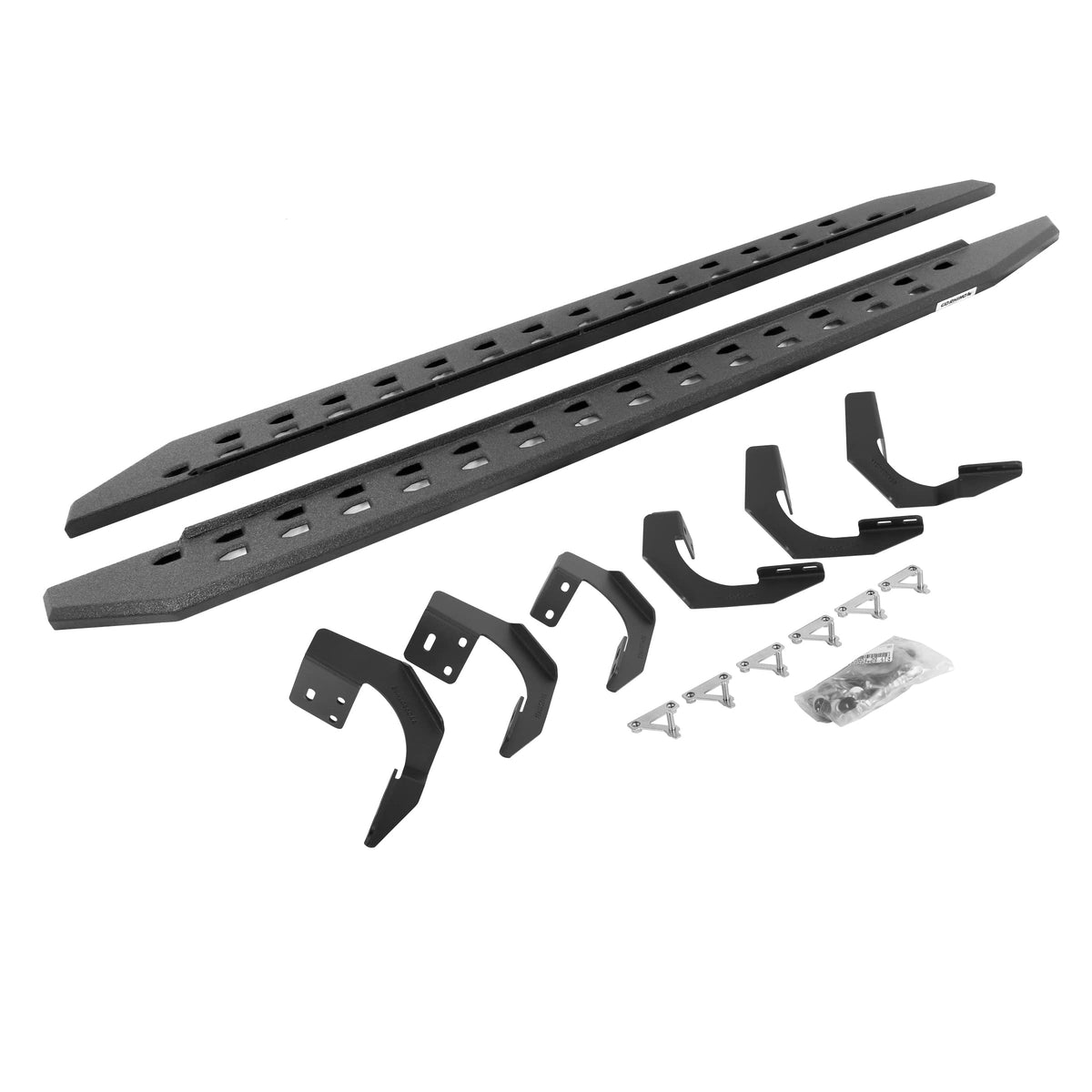 GO RHINO 69430687ST Go Rhino RB20 Slim Running Boards & Brackets | Galvanized Steel, Protective Bedliner Coating | 69430687ST | Fits 2019-2024 RAM 1500 Crew Cab Pickup (New Body Style Only. Excludes Classic Body Style)