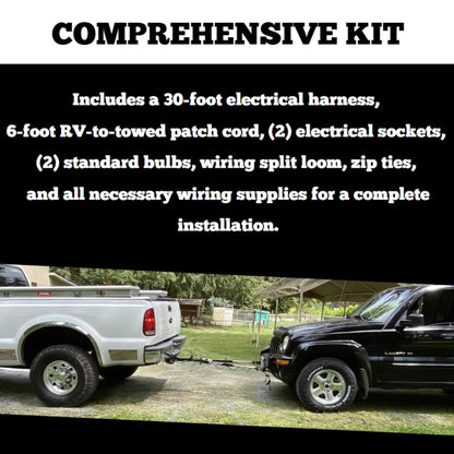 ROADMASTER 155 Roadmaster 155 Universal Taillight Wiring Kit for Towed Vehicles – Sockets fit 1” Diameter Hole – Needs Sufficient Depth to Accommodate Bulbs – Meets Legal Requirements for Towed Vehicle Lighting