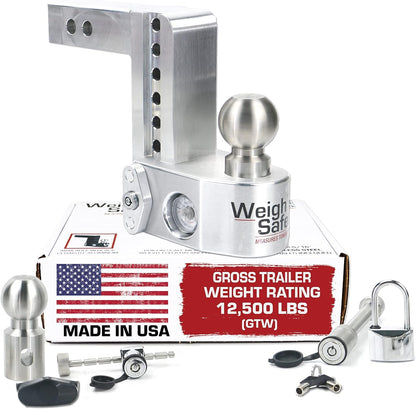 WEIGH SAFE WS6-2-SET Weight Safe WS6-2-SET 6" Drop Hitch w/ 2" Shank (8K/12.5K GTWR) w/ WS05, WS11, WS12 Weigh Safe 6" Drop Hitch w/ 2" Shank