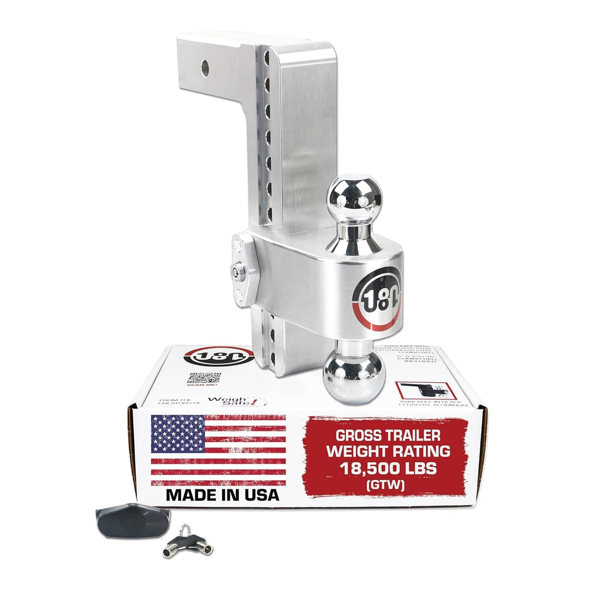 WEIGH SAFE CTB10-2.5 Weigh Safe Trailer Hitch Ball Mount, 10" Drop, 2.5" Receiver, Chrome Balls