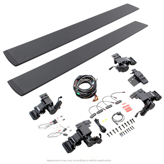 GO RHINO 20410687T Go Rhino E1 Running Boards & Install Hardware | Aluminum, Protective Bedliner Coating, Two Brackets Per Side | 20410687T | Fits 2010 RAM 2500/3500 Crew Cab Pickup