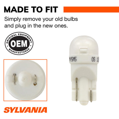 SYLVANIA 2825SL.BP2 SYLVANIA 2825 T10 W5W LED Mini Bulb, White, Interior Lighting, 2-Pack