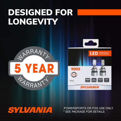 SYLVANIA 9005SL.BX2 Sylvania 9005 LED Powersport Headlight Bulbs for Off-Road Use or Fog Lights - 2 Pack