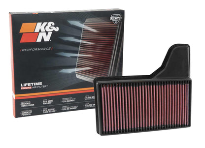 K&N FILTER 33-5029 K&N High-Flow Original Lifetime Engine Air Filter: Increase Power: Premium, Washable: Compatible with 2015-2023 FORD: Mustang, Mustang GT, 33-5029