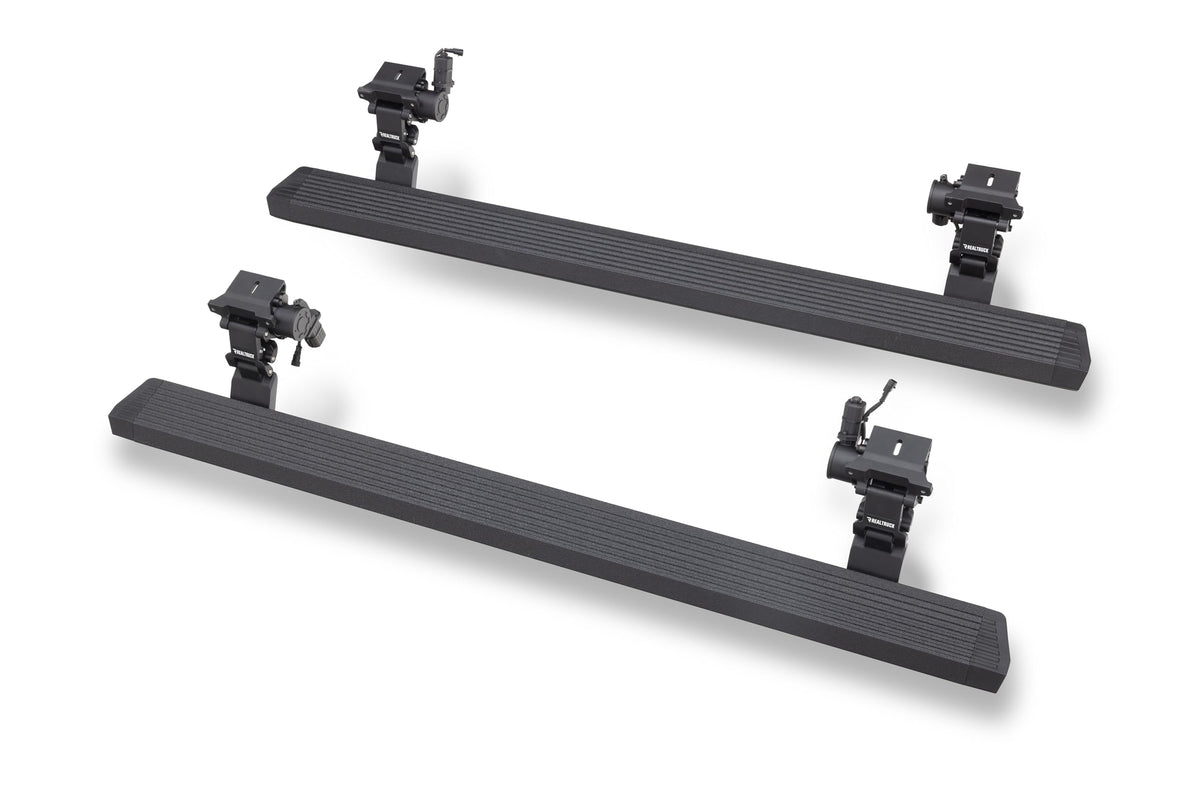 GO RHINO 20450674T Go Rhino E1 Running Boards & Install Hardware | Aluminum, Protective Bedliner Coating, Two Brackets Per Side | 20450674T | Fits 2018-2024 Jeep Wrangler JLU, 4-Door