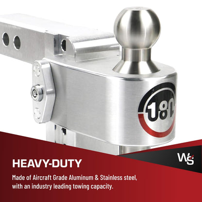WEIGH SAFE LTB4-2 Weigh Safe Adjustable Trailer Hitch Ball Mount - 4" Adjustable Drop Hitch for 2" Receiver - Premium Heavy Duty Aluminum Trailer Tow Hitch w/ Stainless Steel Tow Balls (2" & 2 5/16") - 12,500 lbs GTW
