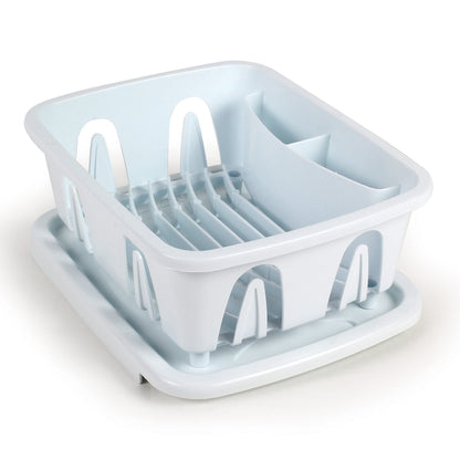 CAMCO 43511 Camco RV Mini Dish Drainer & Tray - Features a Sloped Drain Tray Design, Heavy-Duty Construction - Ideal for Small Spaces, Apartments, Boats, and More -9.5"L x 11.7"W x 4.75"H - White (43511)