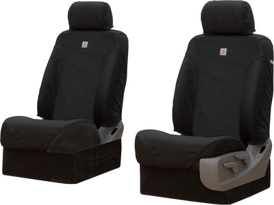 Covercraft Carhartt Super Dux SeatSaver Custom Seat Covers — Fits 2019-25 Chevrolet Silverado/GMC Sierra 1500, 2020-25 2500/3500, 2023-25 Colorado/Canyon — 1st Row Bucket Seats, Super Dux Black