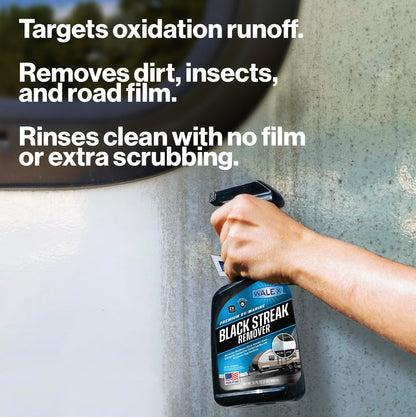 WALEX WALBS64 Walex Premium RV/Marine Black Streak Remover - Powerful Exterior Cleaner for RVs, Campers, and Boats, Restores Original Shine, Removes Tough Stains & Scuff Marks, Easy Application, 64 oz
