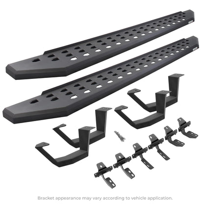 GO RHINO 6941068720PC Go Rhino RB20 Running Boards, Mounting Brackets, & 2 Pair of Drop Steps | Galvanized Steel, Textured Black | 6941068720PC | Fits 2010-2024 Ram 2500/3500 Crew Cab & 2009-2014 RAM 1500 Crew Cab