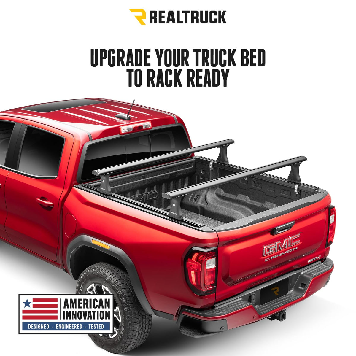 TRUXEDO 1118414 RealTruck TruXedo Elevate TS Rails | 1118414 | Fits Jeep Gladiator & Ford Maverick (50" Rail Length) | RAILS & Cleats Only, black