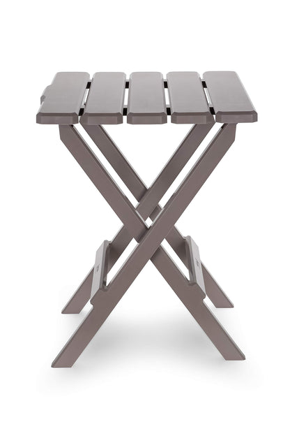CAMCO 51887 Camco Adirondack Style Folding Plastic Large Table with Footrest Design and Easy to Setup Construction for Indoor or Outdoor Use, Taupe