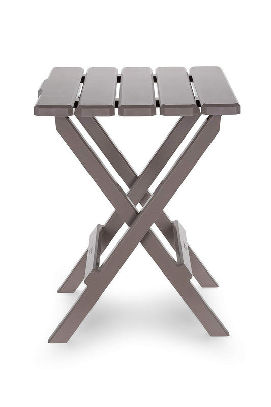 CAMCO 51887 Camco Adirondack Style Folding Plastic Large Table with Footrest Design and Easy to Setup Construction for Indoor or Outdoor Use, Taupe