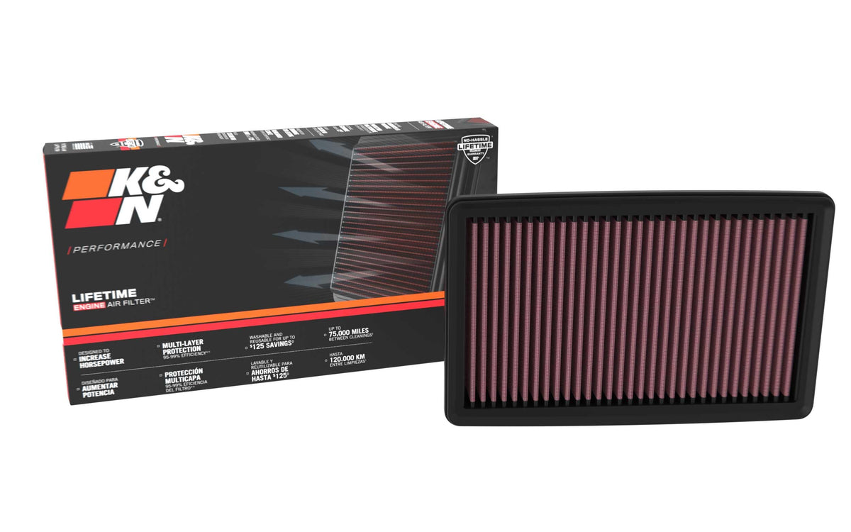 K&N FILTER 33-5139 K&N High-Flow Original Lifetime Engine Air Filter: Increase Power: Premium, Washable: Compatible with 2022-2025 Acura/Honda: Integra, Type S, Civic Type R, 33-5139