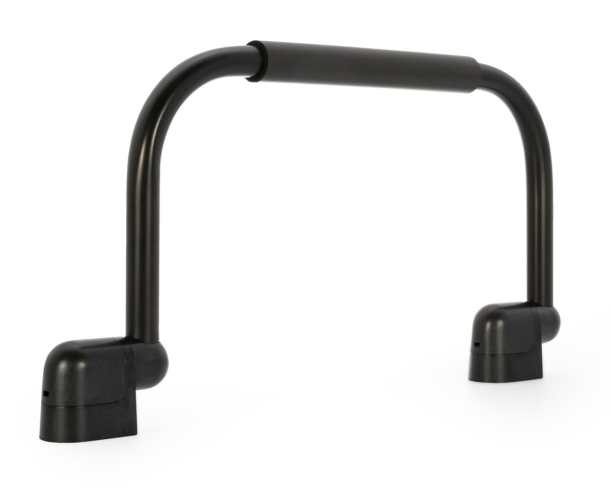 CAMCO 42197 Camco Fold-Away RV Grab Handle - Provides Secure Hold for Entering & Exiting - Measures 18-in, for Smaller RVs & Trailers - Easily Installs Beside RV Door, Hardware Included - Black (42197)