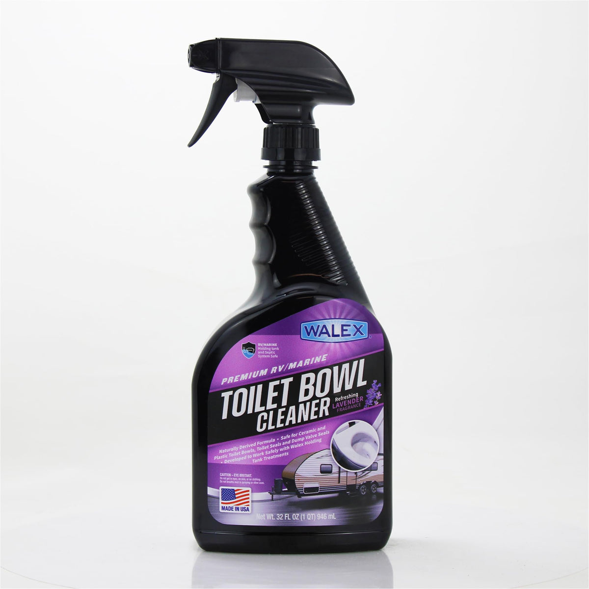WALEX WALTB32 Walex Premium RV/Marine Toilet Bowl Cleaner - Naturally Derived Formula, Safe Plastic & Ceramic Toilets, Powerful Cleaning for Stains & Deposits, Septic Safe, Refreshing Lavender Fragrance, 32 oz