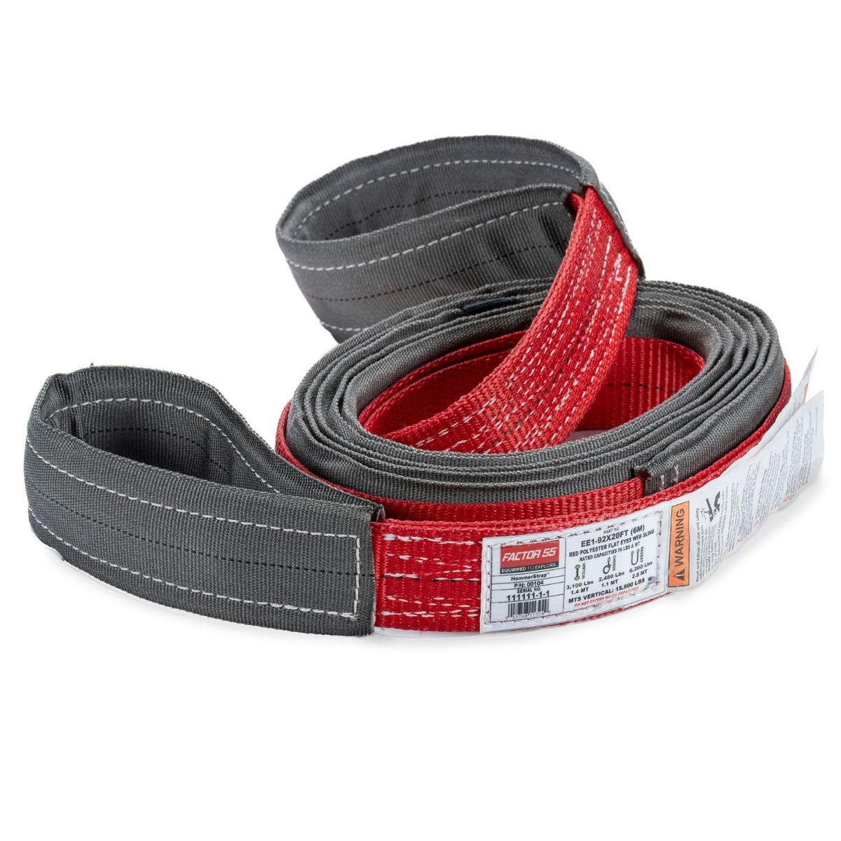 FACTOR 55 00104 Factor 55 PN 00104 Hammerstrap 2 in x 20 ft Ideal for recoveries in challenging Terrain and Offroad Racing.