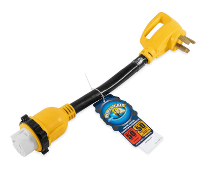 CAMCO 55552 Camco 55552 18" 14-50 50 AMP Standard PowerGrip Plug to SS2-50 50 AMP Locking Receptacle Adapter