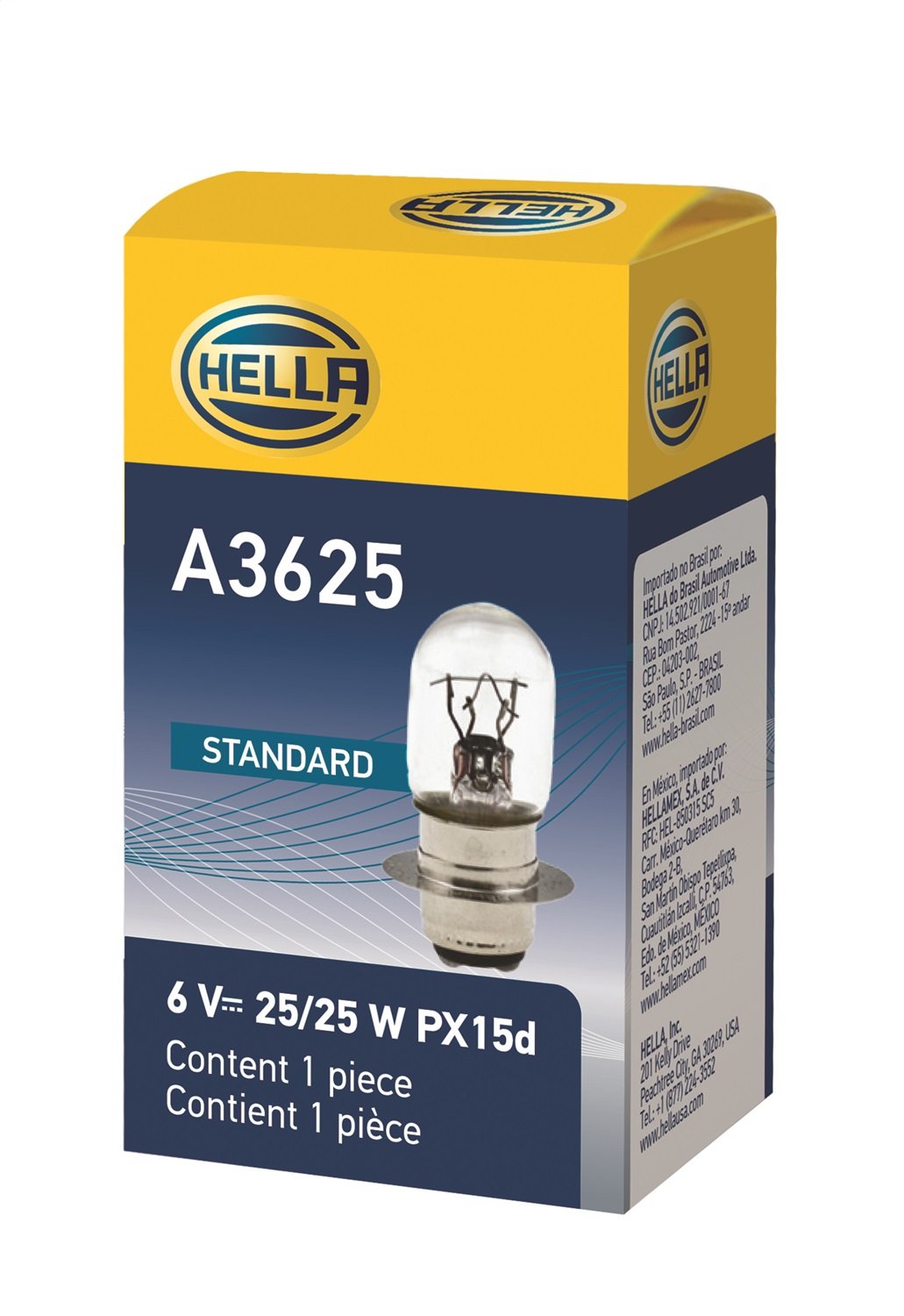 Hella A3625 Miniature Standard Bulb, 6V, 25/25W